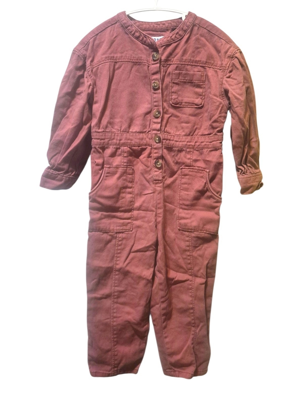 Old Navy Girls' Dusty Rose Button-Front Jumpsuit